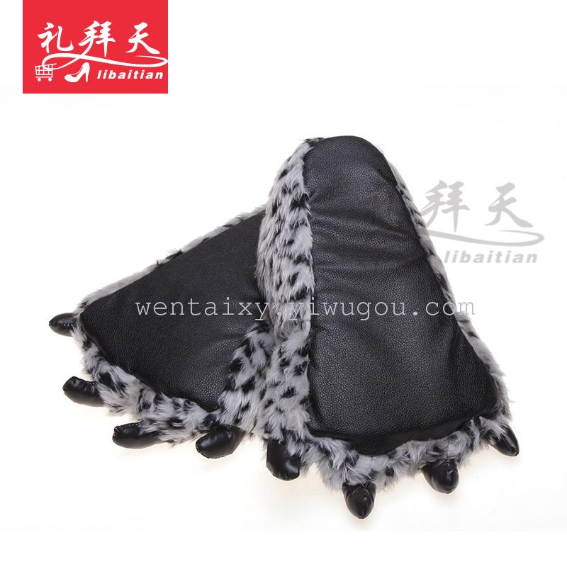 Leopard paws warm cotton slippers plush cotton slippers wholesale personality indoor slippers manufacturers selling