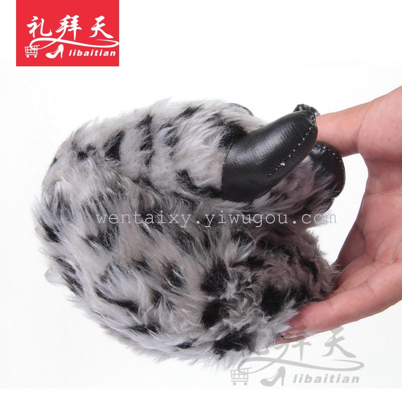 Leopard paws warm cotton slippers plush cotton slippers wholesale personality indoor slippers manufacturers selling