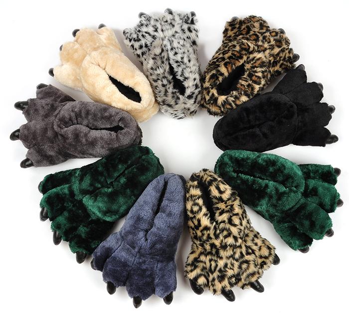 Leopard paws warm cotton slippers plush cotton slippers wholesale personality indoor slippers manufacturers selling