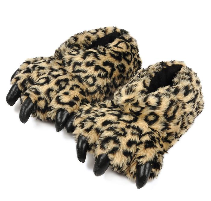 Leopard paws warm cotton slippers plush cotton slippers wholesale personality indoor slippers manufacturers selling