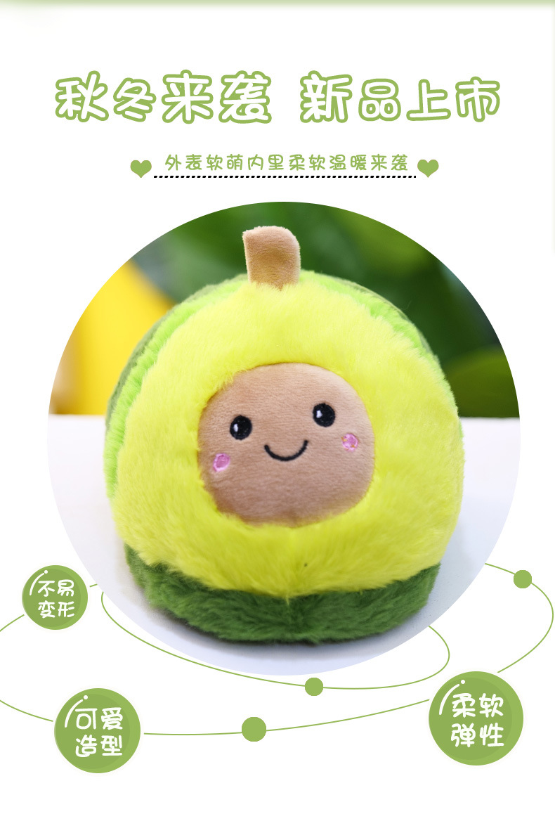 Winter Warm Avocado Cotton Slippers Plush Cotton Shoes Cute Cartoon Home Couple Thickened Non-Slip Soft Bottom Comfortable