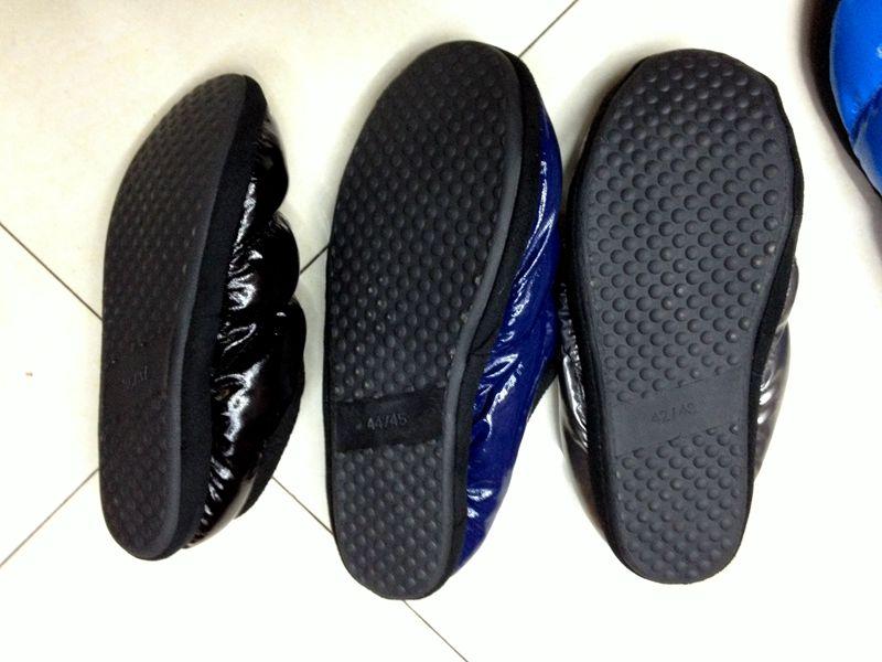 Korean trade warm slipper heel shoes at home couple cotton slippers for men and women down cloth slippers