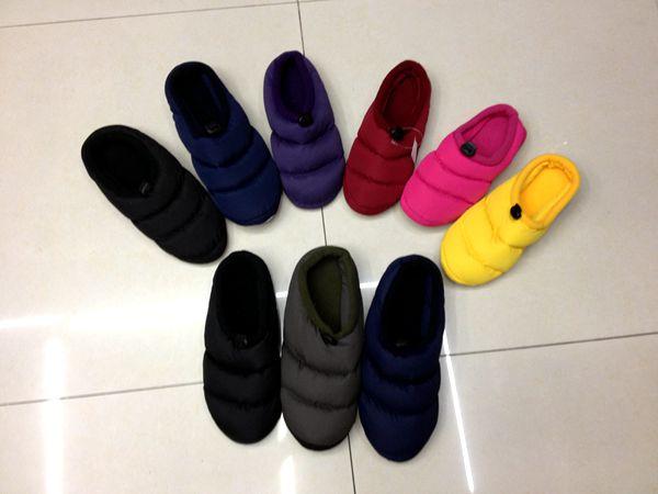 Korean trade warm slipper heel shoes at home couple cotton slippers for men and women down cloth slippers