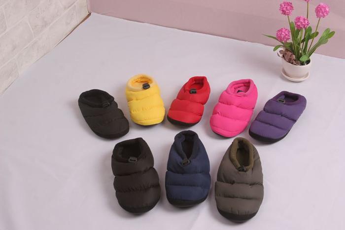 Korean trade warm slipper heel shoes at home couple cotton slippers for men and women down cloth slippers