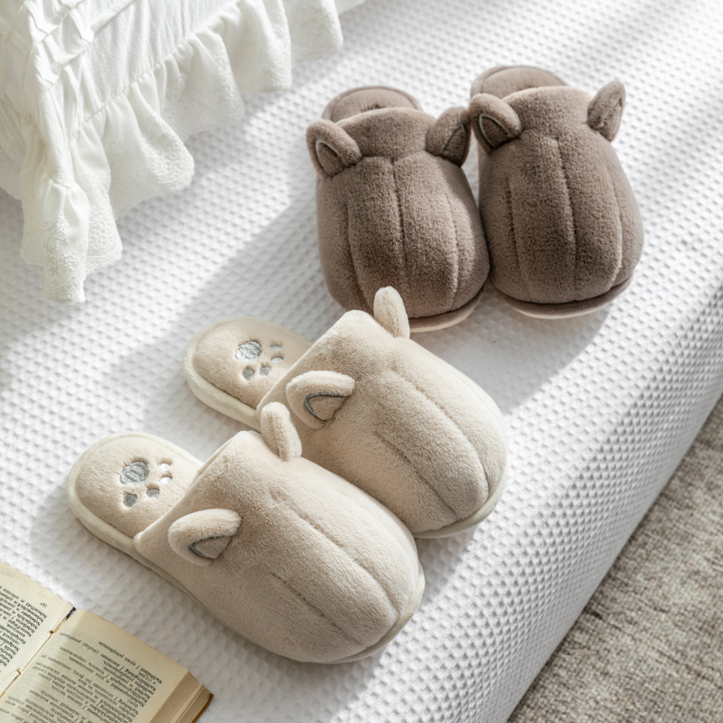 2020 New Cat Claw Cotton Slippers Winter Home Couple Warm Non-Slip Men and Women Trendy Indoor Mute Plush Cute