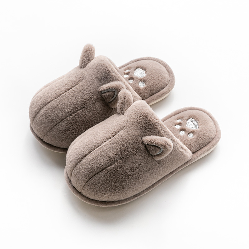 2020 New Cat Claw Cotton Slippers Winter Home Couple Warm Non-Slip Men and Women Trendy Indoor Mute Plush Cute