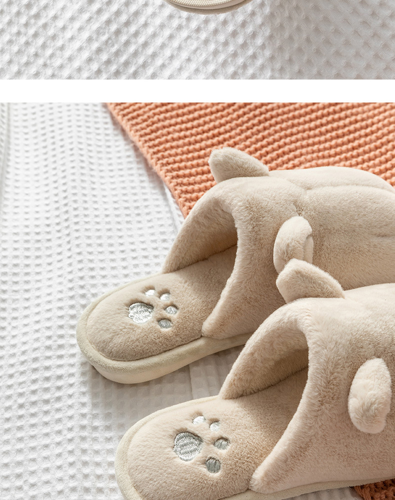 2020 New Cat Claw Cotton Slippers Winter Home Couple Warm Non-Slip Men and Women Trendy Indoor Mute Plush Cute