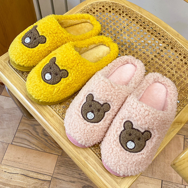 2021 New Cotton Slippers Women&#039;s Home Winter Indoor Mute Warm Non-Slip Velvet Slippers Home Autumn and Winter Men&#039;s