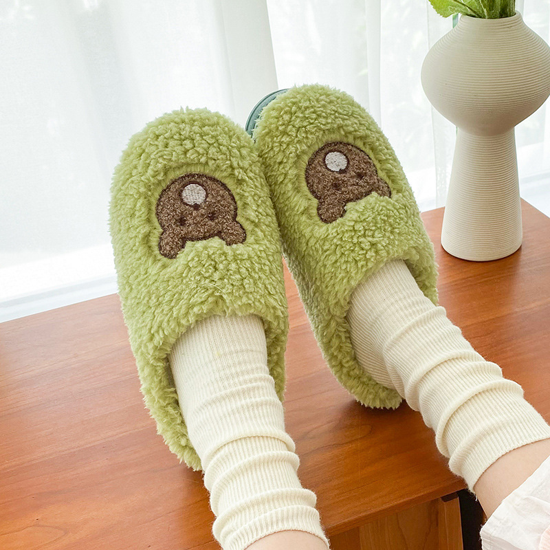 2021 New Cotton Slippers Women&#039;s Home Winter Indoor Mute Warm Non-Slip Velvet Slippers Home Autumn and Winter Men&#039;s