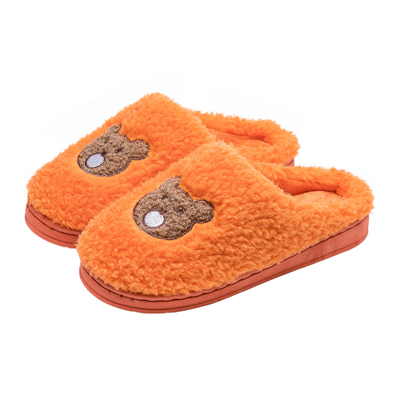 2021 New Cotton Slippers Women&#039;s Home Winter Indoor Mute Warm Non-Slip Velvet Slippers Home Autumn and Winter Men&#039;s