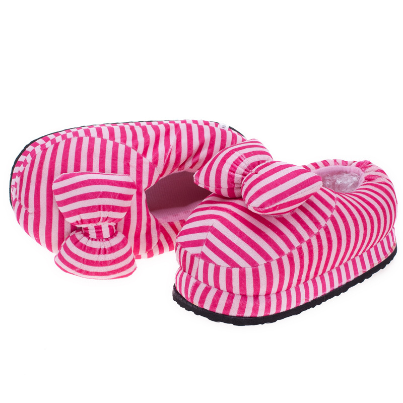Winter New Striped Bag Heel Cotton Shoes Wholesale Indoor Home Cartoon Cotton Slippers Factory Direct Sales Agent