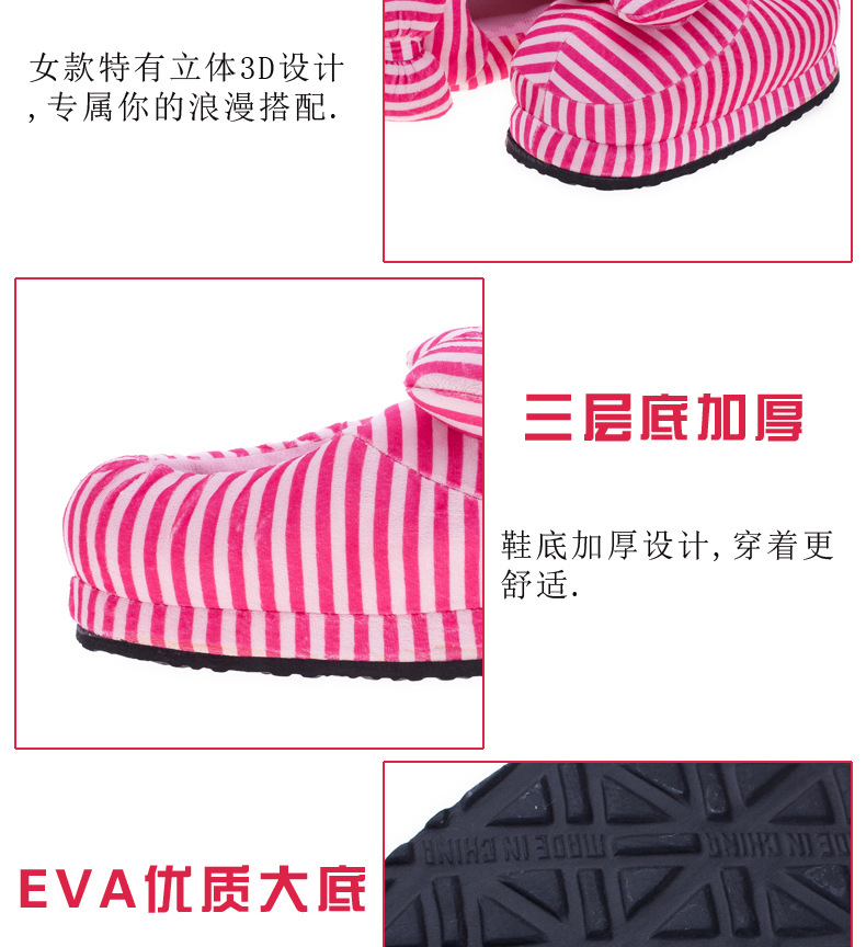 Winter New Striped Bag Heel Cotton Shoes Wholesale Indoor Home Cartoon Cotton Slippers Factory Direct Sales Agent