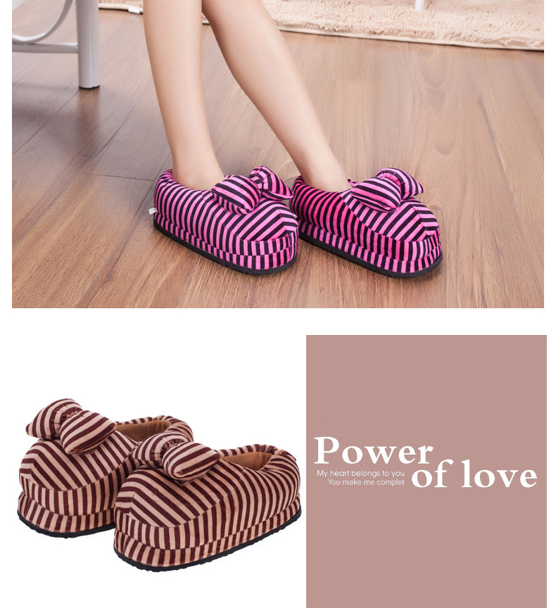 Winter New Striped Bag Heel Cotton Shoes Wholesale Indoor Home Cartoon Cotton Slippers Factory Direct Sales Agent