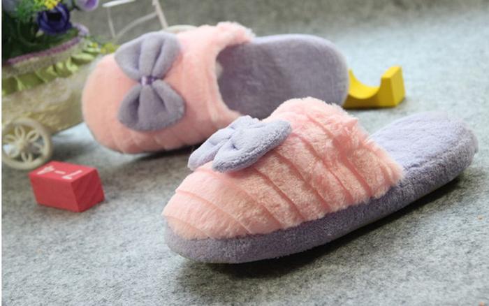 Taobao FRY exports Korea factory direct bow cotton slippers home indoor flooring
