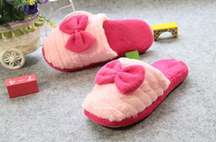 Taobao FRY exports Korea factory direct bow cotton slippers home indoor flooring