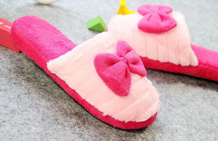 Taobao FRY exports Korea factory direct bow cotton slippers home indoor flooring