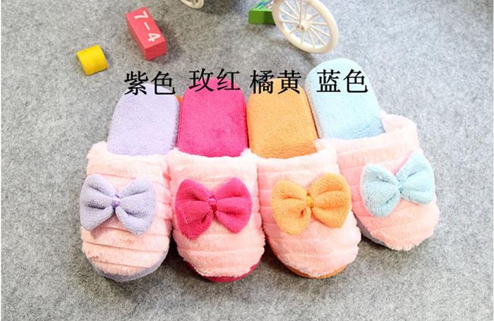 Taobao FRY exports Korea factory direct bow cotton slippers home indoor flooring