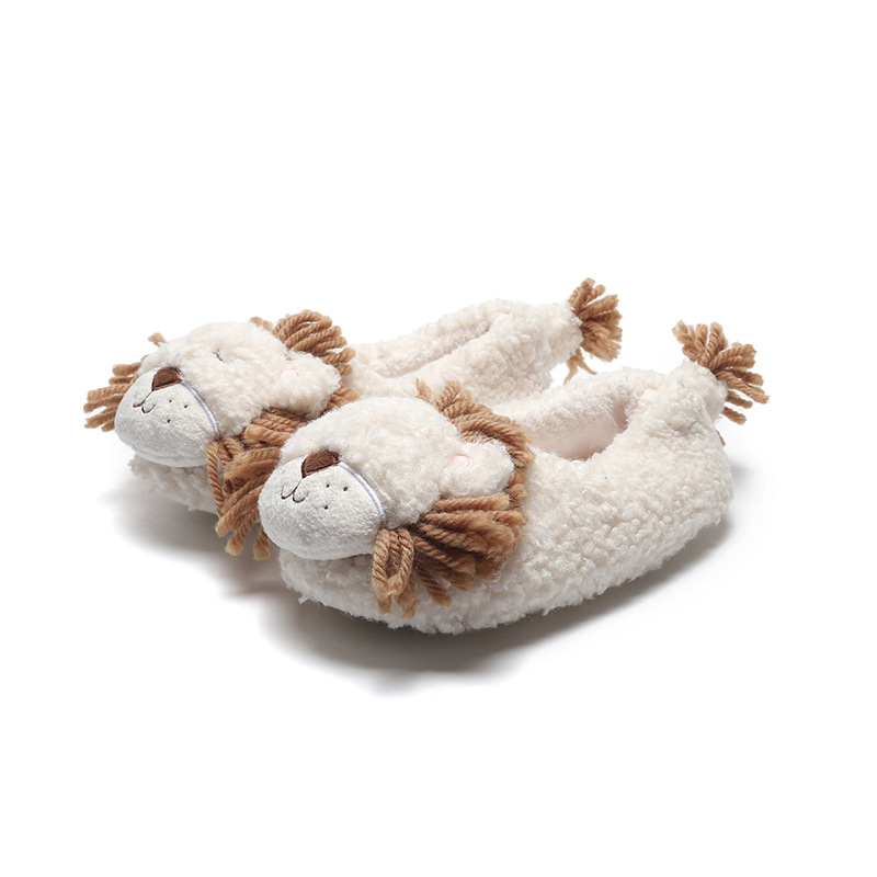 New Cartoon Little Lion Cotton Slippers Safe and Non-Slipping Warm and Cute Japanese Men&#039;s and Women&#039;s Indoor Outdoor Cotton Slippers