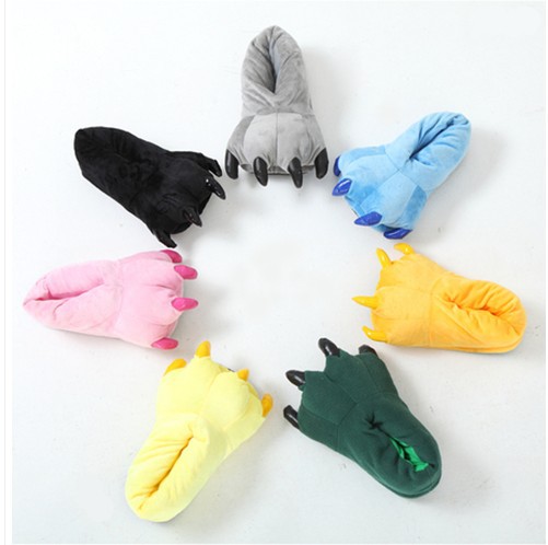New Love Apartment Stitch Dinosaur Parent-Child Paw Children Thermal Cotton Slippers Wholesale Factory Direct Sales