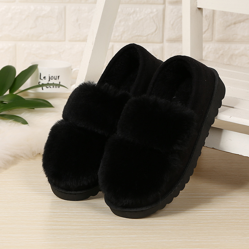 Cotton slippers fashionable ladies doudou style home shoes warm thick soles and plush indoor and is suing wool slippers