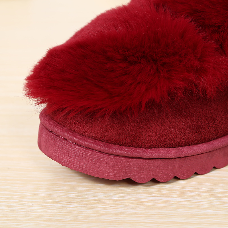 Cotton slippers fashionable ladies doudou style home shoes warm thick soles and plush indoor and is suing wool slippers