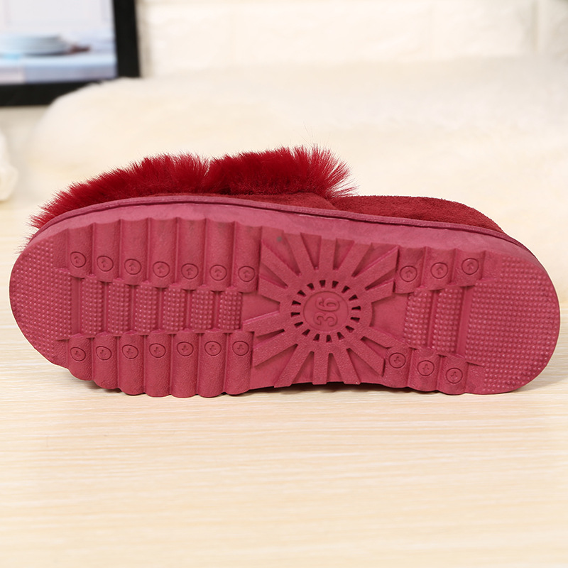 Cotton slippers fashionable ladies doudou style home shoes warm thick soles and plush indoor and is suing wool slippers