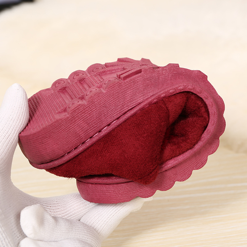 Cotton slippers fashionable ladies doudou style home shoes warm thick soles and plush indoor and is suing wool slippers