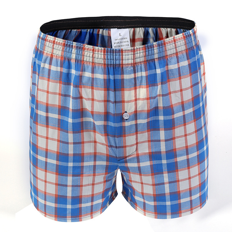 Summer Casual Plaid Beach Pants Foreign Trade Original Order Men&#039;s Boxers Cotton Large Size Loose Boxer Briefs Wholesale