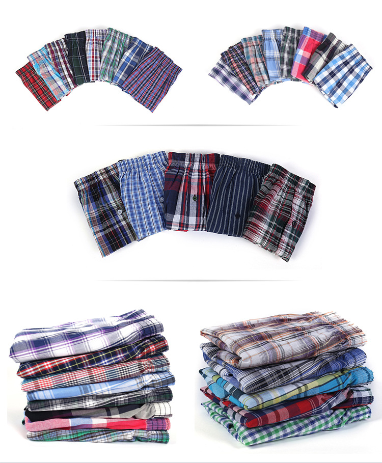 Summer Casual Plaid Beach Pants Foreign Trade Original Order Men's Boxers Cotton Large Size Loose Boxer Briefs Wholesale Summer Casual Plaid Beach Pants Foreign Trade Original Order Men's Boxers Cotton Large Size Loose Boxer Briefs Wholesale