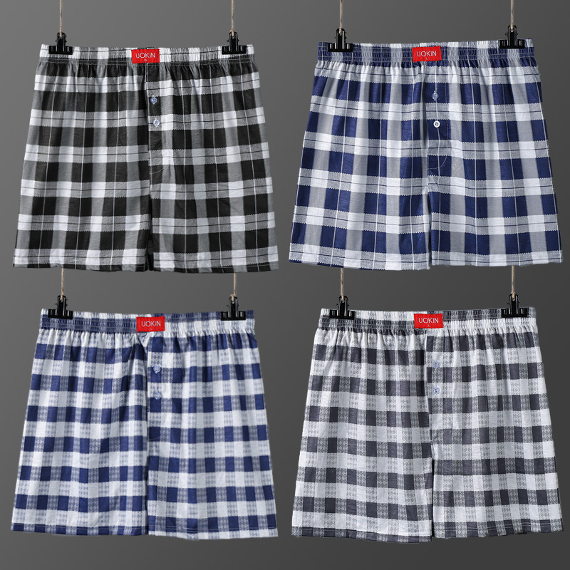 Beach Pants men&#039;s briefs are plain arrow Pants Cross border loose Breathable home size Terylene Cotton Summer Boxer shorts