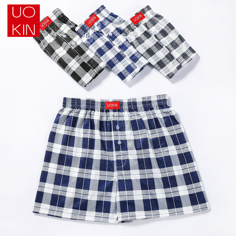 Beach Pants men&#039;s briefs are plain arrow Pants Cross border loose Breathable home size Terylene Cotton Summer Boxer shorts