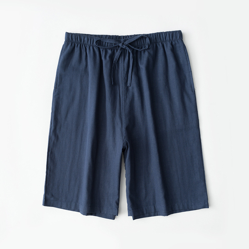 Wuhua 29-Summer Couple Pure Cotton Large Size Pajamas Men&#039;s Home Gauze Shorts Home Pants Can Be Worn outside Beach Pants
