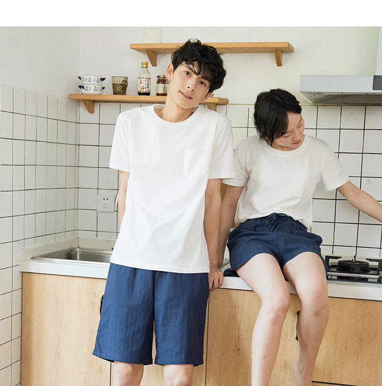 Wuhua 29-Summer Couple Pure Cotton Large Size Pajamas Men's Home Gauze Shorts Home Pants Can Be Worn outside Beach Pants Wuhua 29-Summer Couple Pure Cotton Large Size Pajamas Men's Home Gauze Shorts Home Pants Can Be Worn outside Beach Pants