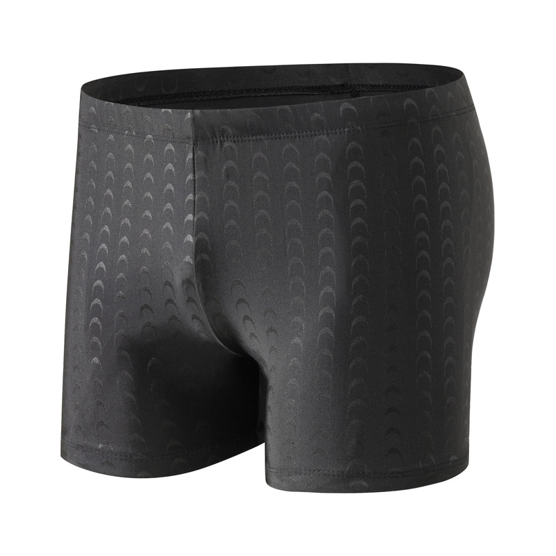Sharkskin Swimsuit for men Black trend stretch Boxer shorts Hot Springs Beach pants for adults