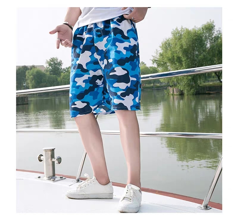 Men&#039;s Summer loose and quick-dry Pajama Pants Men&#039;s Beach Pants sports Pants five minutes flower shorts Casual big pants