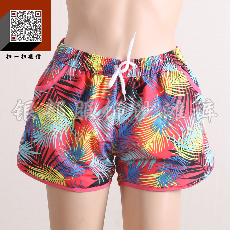Factory direct women shorts beach pants printed casual Korean hot pants quick dry