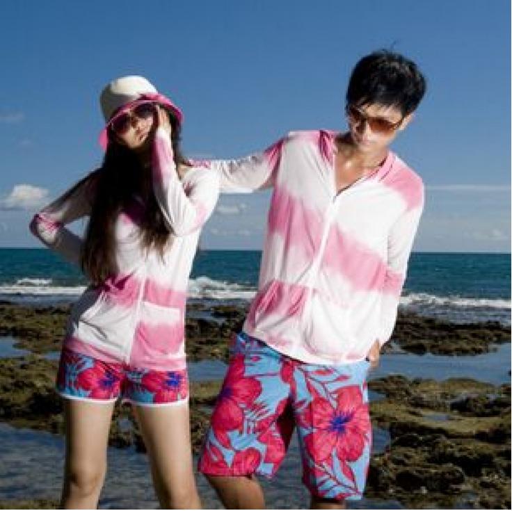 Peach Korean couple beach pants lady beach shorts beach leisure pants