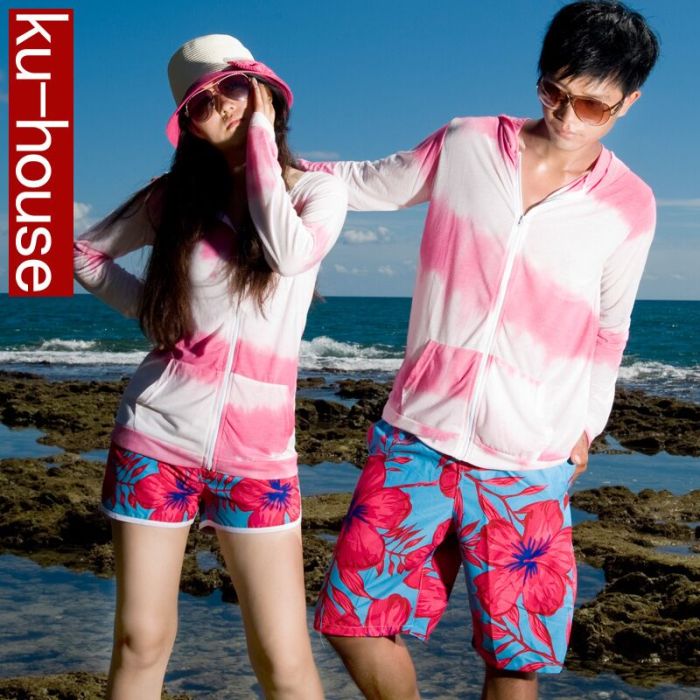 Peach Korean couple beach pants lady beach shorts beach leisure pants Peach Korean couple beach pants lady beach shorts beach leisure pants