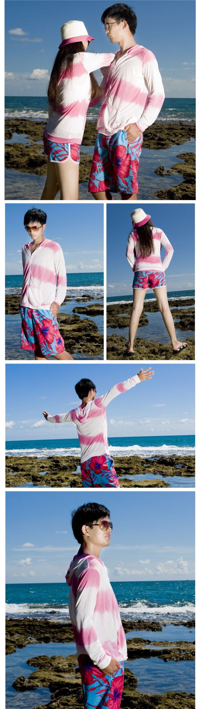 Peach Korean couple beach pants lady beach shorts beach leisure pants Peach Korean couple beach pants lady beach shorts beach leisure pants