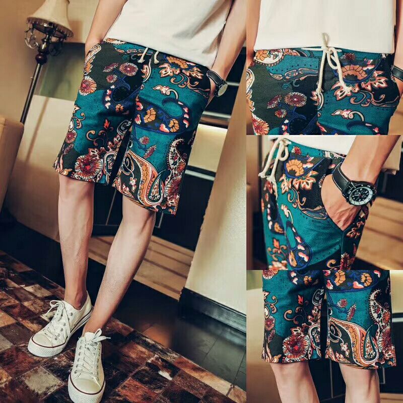Linen-cotton beach pants for home wear boxer shorts Linen-cotton beach pants for home wear boxer shorts