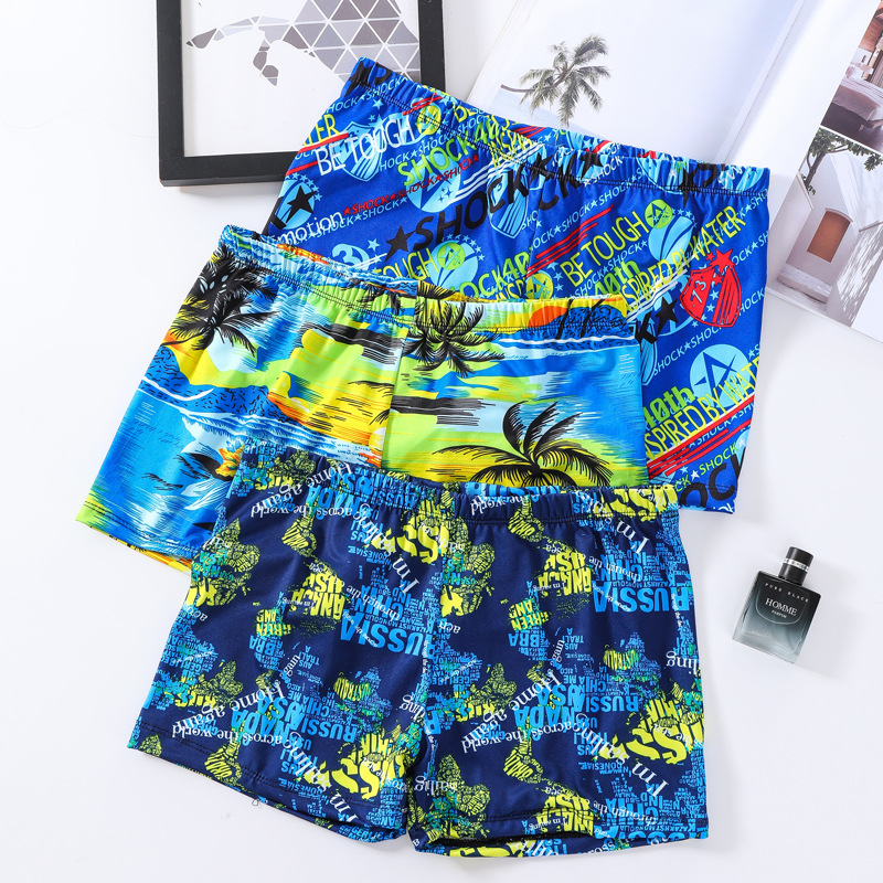 New pattern Swimsuit for men comfortable Breathable adult quick Dry Beach Boxer Shorts Hot Spring Beach Pants