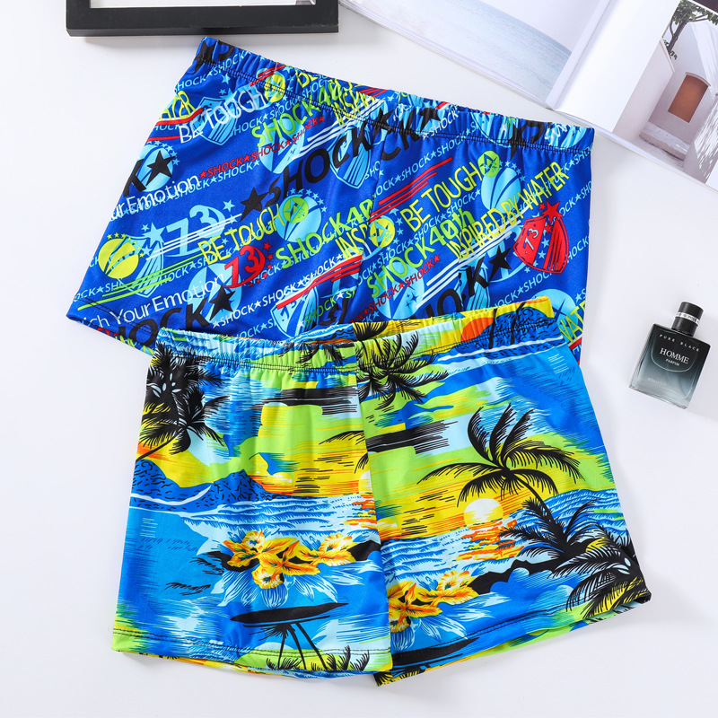 New pattern Swimsuit for men comfortable Breathable adult quick Dry Beach Boxer Shorts Hot Spring Beach Pants