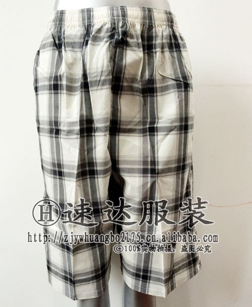Factory Direct Sales Men's Beach Pants Cotton All-Matching Casual Shorts Men's Foreign Trade Plaid 5-Point Pants Middle Pants Wholesale
