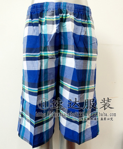 Factory Direct Sales Men's Beach Pants Cotton All-Matching Casual Shorts Men's Foreign Trade Plaid 5-Point Pants Middle Pants Wholesale
