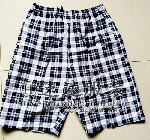 Factory Direct Sales Men's Beach Pants Cotton All-Matching Casual Shorts Men's Foreign Trade Plaid 5-Point Pants Middle Pants Wholesale