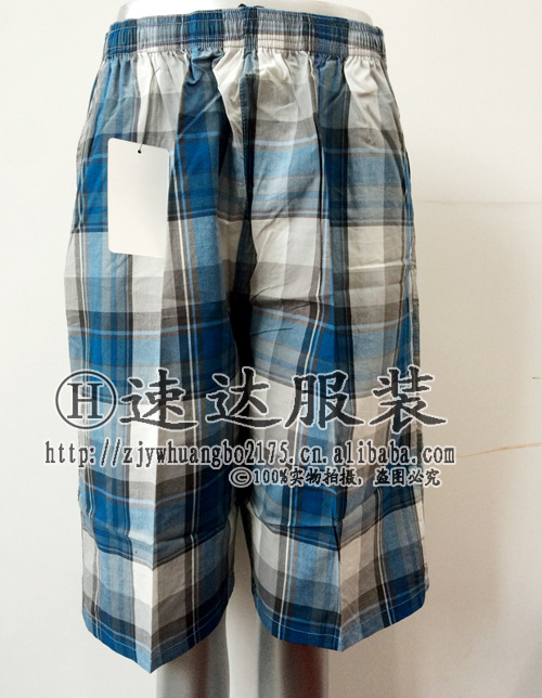 Factory Direct Sales Men's Beach Pants Cotton All-Matching Casual Shorts Men's Foreign Trade Plaid 5-Point Pants Middle Pants Wholesale