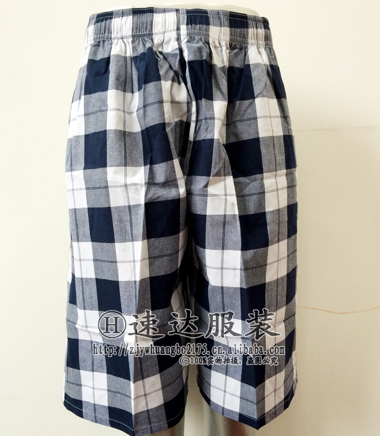 Factory Direct Sales Men's Beach Pants Cotton All-Matching Casual Shorts Men's Foreign Trade Plaid 5-Point Pants Middle Pants Wholesale
