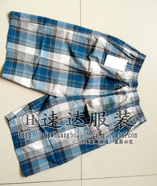 Factory Direct Sales Men's Beach Pants Cotton All-Matching Casual Shorts Men's Foreign Trade Plaid 5-Point Pants Middle Pants Wholesale