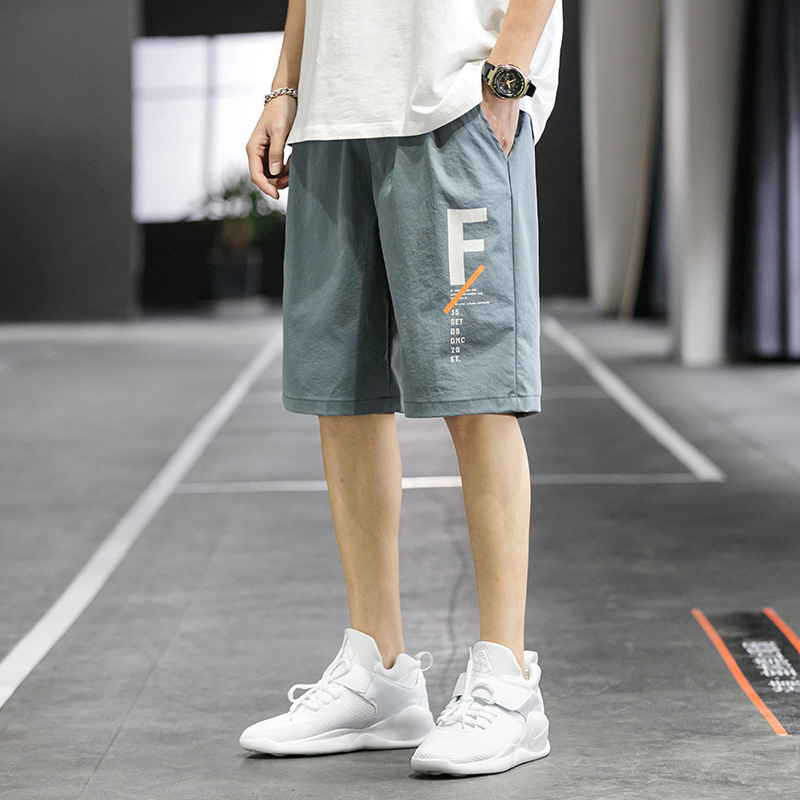 Shorts Men&#039;s Summer Loose Fashion Brand Casual Sports Five-Point Pants Ins Trendy Ice Silk Beach Pants Wholesale