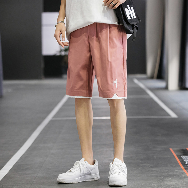 Shorts Men&#039;s Summer Loose Fashion Brand Casual Sports Five-Point Pants Ins Trendy Ice Silk Beach Pants Wholesale
